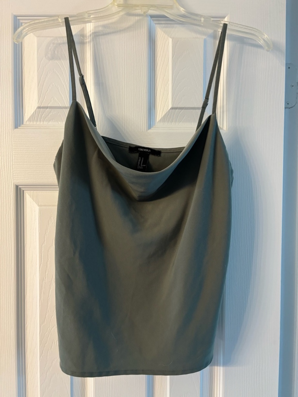 Forever 21 Olive Green Satin Cowl Cami